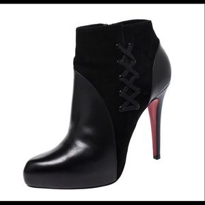 Christian Louboutin Leather and Suede Ankle Boots